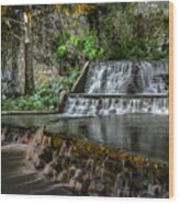 Riverwalk Waterfall Wood Print