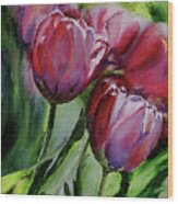 Rochelle's Springtime Tulips Wood Print