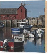 Rockport Marina Wood Print