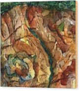 Rocks And Caves Wood Print