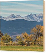 Rocky Mountain Autumn Farming Panorama Wood Print