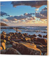 Rocky Surf Conditions Wood Print