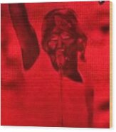 Roger Waters Negative Red Wood Print