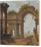 Roman Ruins Capri Wood Print