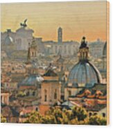 Rome Cityscape - 03 Wood Print