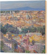 Rome View From Gianicolo Wood Print