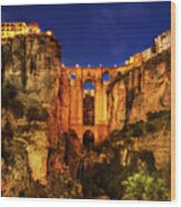 Ronda By Night Wood Print