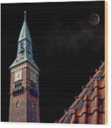 Copenhagen City Hall Tower And Roof Wood Print