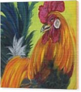 Rooster Kary Wood Print