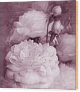 Rose Bouquet Flowers Plum Wood Print