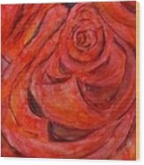 Rose Red Wood Print
