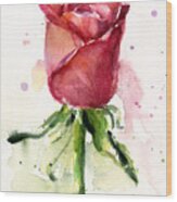 Rose Watercolor Wood Print