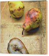 Rotting Pears Wood Print
