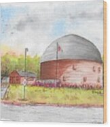 Round Barn In Route 66, Arcadia, Oklahoma Wood Print