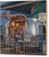 Route 66 And Airstream On Tha Pier Wood Print