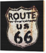 Route 66 Sign Wood Print