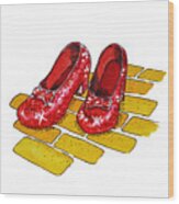 Ruby Slippers The Wonderful Wizard Of Oz Wood Print