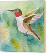 Ruby-throated Hummingbird Wood Print