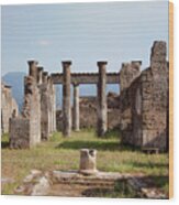 Ruins Of Pompeii Wood Print