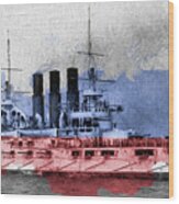 Russian Battleship Retvizan Wood Print