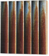 Rusted Blinds Of A Water Cooler Wood Print