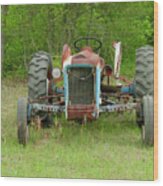 Rusty Tractor Wood Print