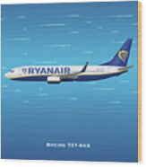 Ryan Air Boeing 737 Wood Print