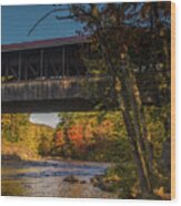 Saco River Covered Bridge Wood Print