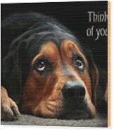 Thinking Of You Greeting Card Wood Print