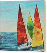 Sailboat Race Wood Print