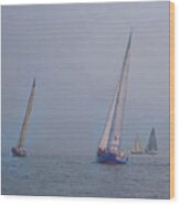 Sailing In The Sound Wood Print