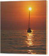 Sailing Into The Sunset Wood Print