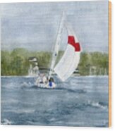 Sailing On Niagara River Wood Print