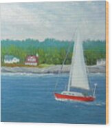 Sailing To New Harbor Wood Print