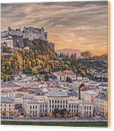 Salzburg In Fall Colors Wood Print