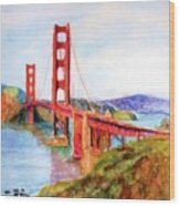 San Francisco Golden Gate Bridge Impressionism Wood Print