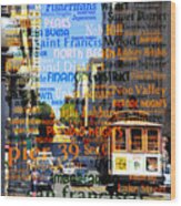 San Francisco Places To Visit Cablecar On Powell Street 7d7261sq Wood Print