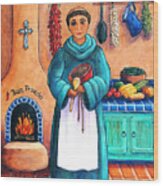 San Pascual In Blue Wood Print