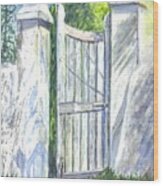 San Salvadore Bahamas Lighthouse Keepers Gate Wood Print