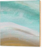 Sand And Saltwater- Abstract Art By Linda Woods Wood Print