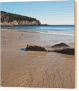 Sand Beach Acadia National Park Maine Wood Print