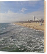 Santa Monica Beach Wood Print