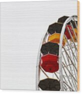 Santa Monica Pier Ferris Wheel- By Linda Woods Wood Print