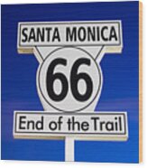 Santa Monica Route 66 Sign Wood Print
