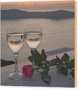 Santorini Romance Wood Print