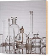 Scientific Glassware Wood Print