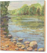 Scioto River Landscape Painting Wood Print