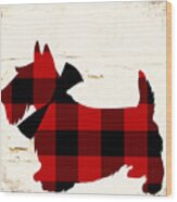Scottish Terrier Tartan Plaid Wood Print