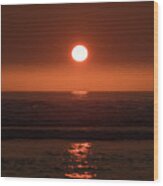 Seaside Beach Oregon Sunset Wood Print