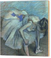 Seated Dancer By Edgar Degas, Pastel Wood Print